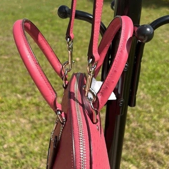 New Coach ostrich-embossed satchel / crossbody bag / shoulder bag - Picture 10 of 16